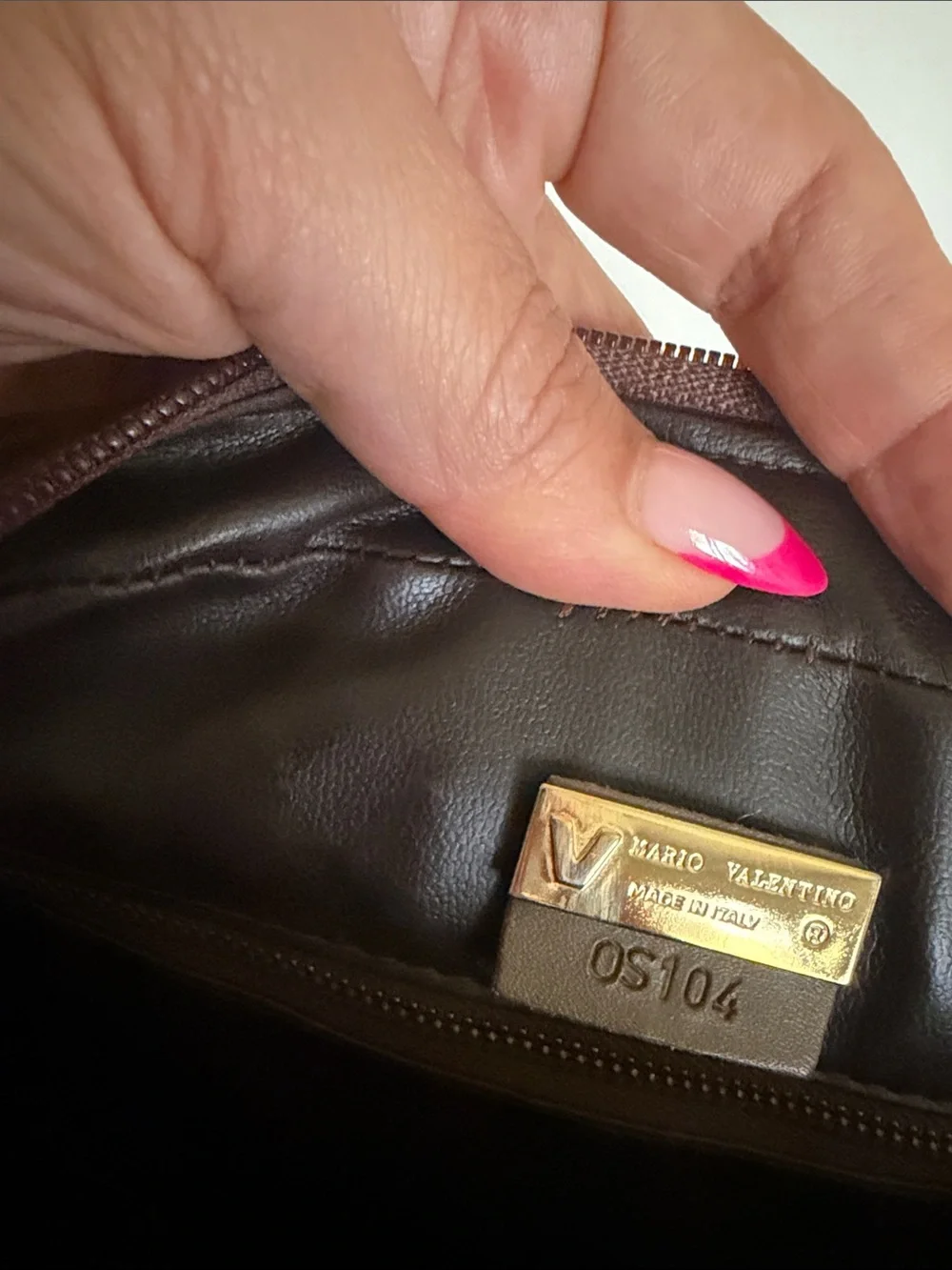 Valentino Brown Monogram clutch with Gold Hardware